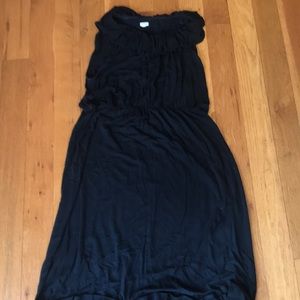 Black womens dress. Ruffled neck. Worn. J.Crew. Size S
